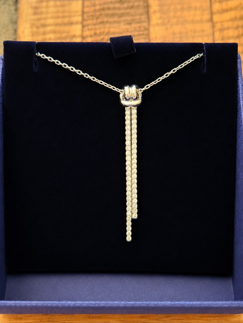 Swarovski Lifelong Heart Y Necklace ✨ Silver Tone Crystal Drop Necklace